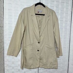 Anthropologie Pilcro Linen/Cotton 2 Button Blazer Jacket with Pockets Size Small